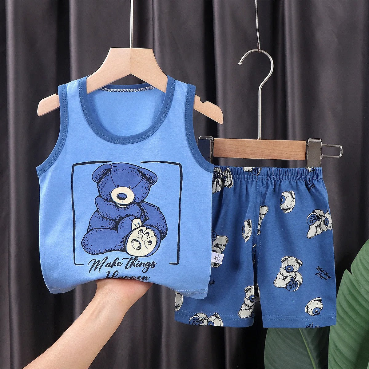 Ensemble_Enfant_T-shirt_et_Short_Bleu_Ours