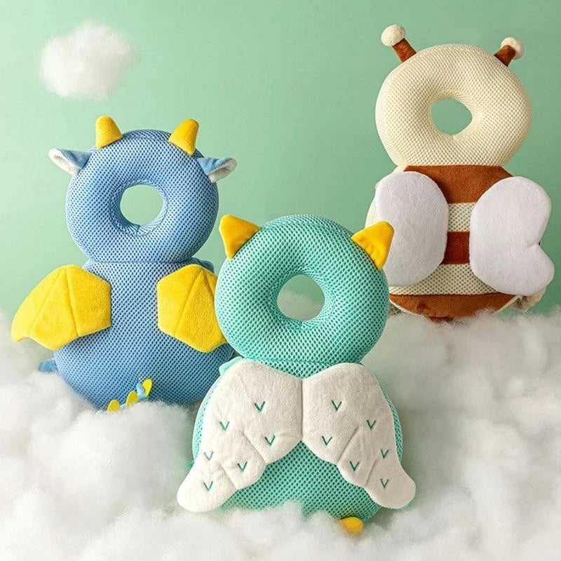 Oreiller de protection de tête pour bébé, sac à dos pour enfants de 1 à 3 ans, coussin de protection en coton PP doux, oreillers de sécurité de dessin animé