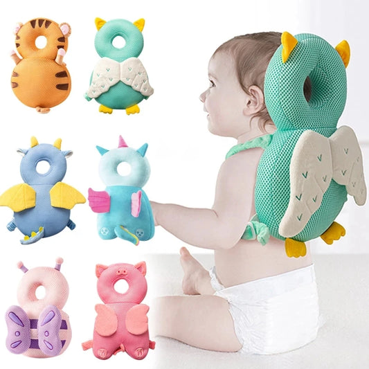 Oreiller de protection de tête pour bébé, sac à dos pour enfants de 1 à 3 ans, coussin de protection en coton PP doux, oreillers de sécurité de dessin animé