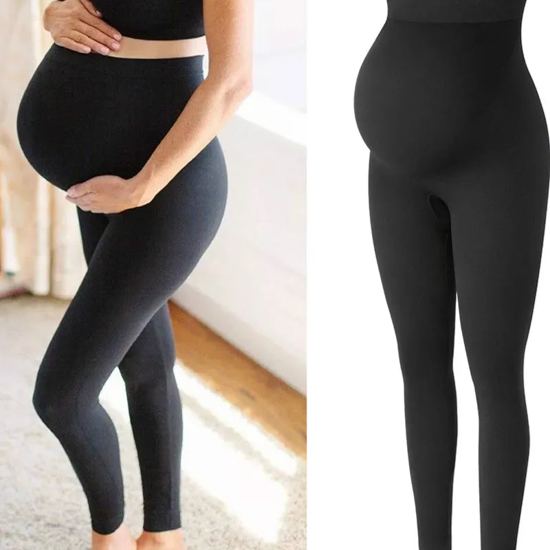 Nouvelle grossesse taille haute Leggings vêtements de maternité maigres pour les femmes enceintes soutien du ventre tricoté Legging corps Shaper pantalon
