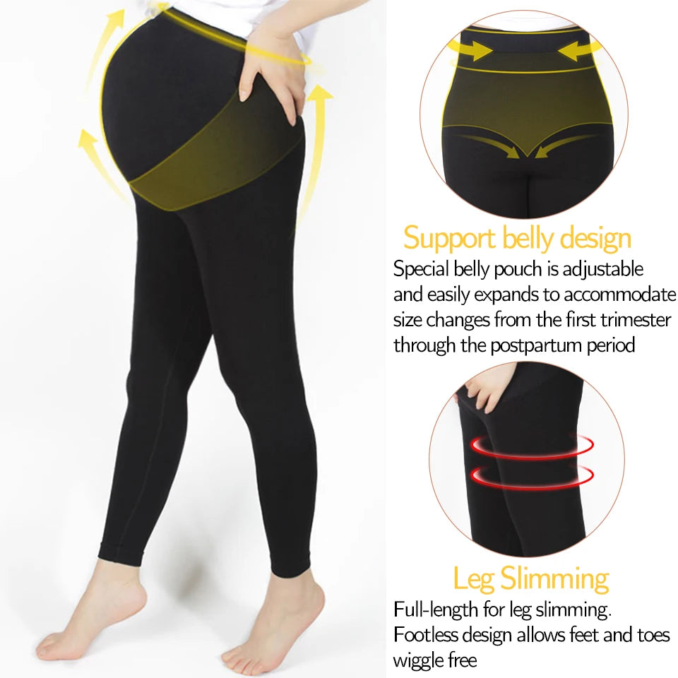 Nouvelle grossesse taille haute Leggings vêtements de maternité maigres pour les femmes enceintes soutien du ventre tricoté Legging corps Shaper pantalon