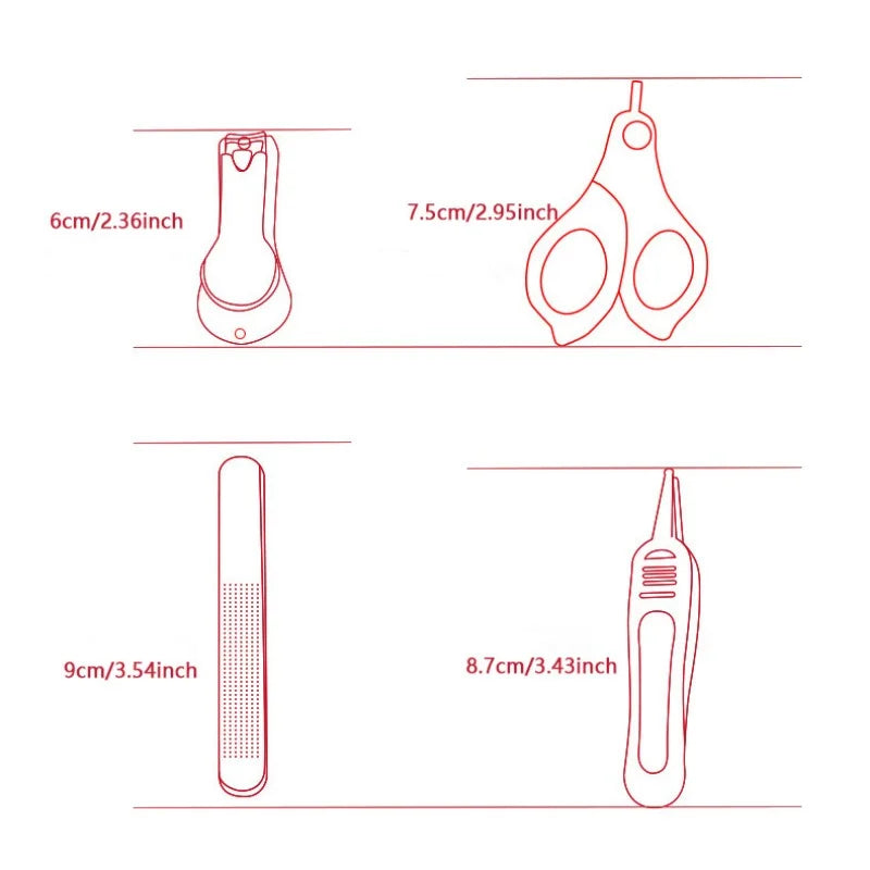 Kit de ciseaux à ongles pour bébés, coupe-ongles Portable, pince à épiler avec boîte, Kit de manucure pour enfants, santé sûre