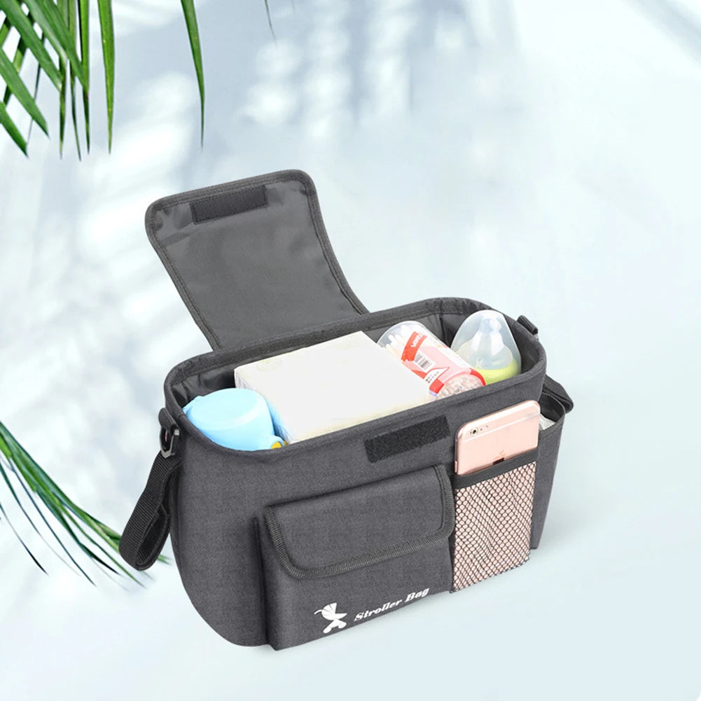 Sac de poussette universel noir pour bébé, organisateur de poussette, sacs à couches de voyage, landau, Buggy, sac de bouteille, accessoires