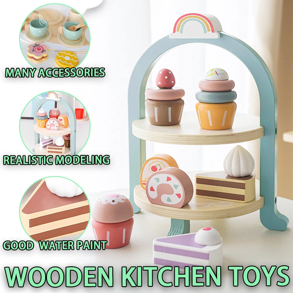 Jouets de cuisine en bois pour enfants