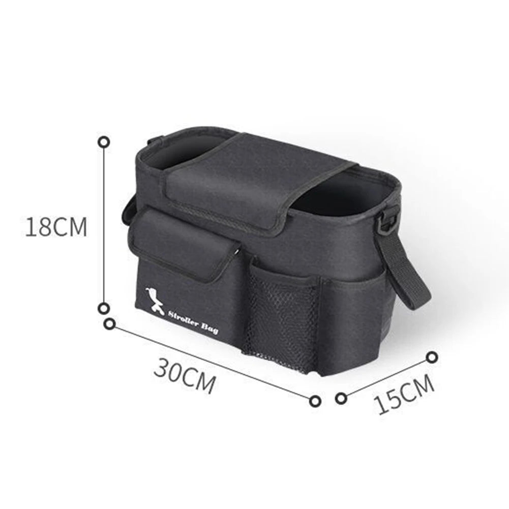 Sac de poussette universel noir pour bébé, organisateur de poussette, sacs à couches de voyage, landau, Buggy, sac de bouteille, accessoires