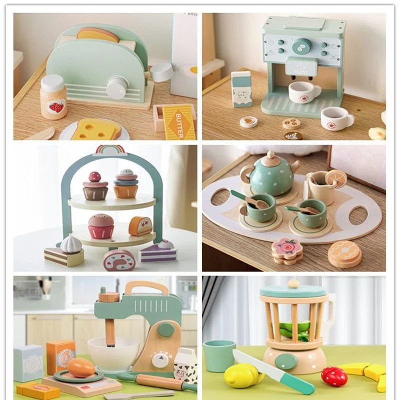 Jouets de cuisine en bois pour enfants