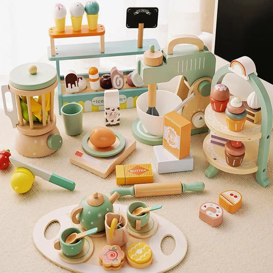 Jouets de cuisine en bois pour enfants