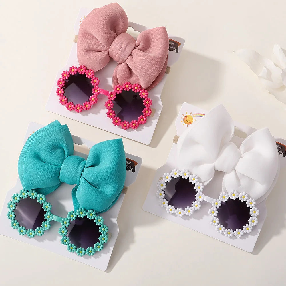 Bandeau de cheveux ensemble de lunettes de soleil pour enfants