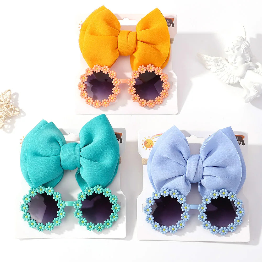 Bandeau de cheveux ensemble de lunettes de soleil pour enfants
